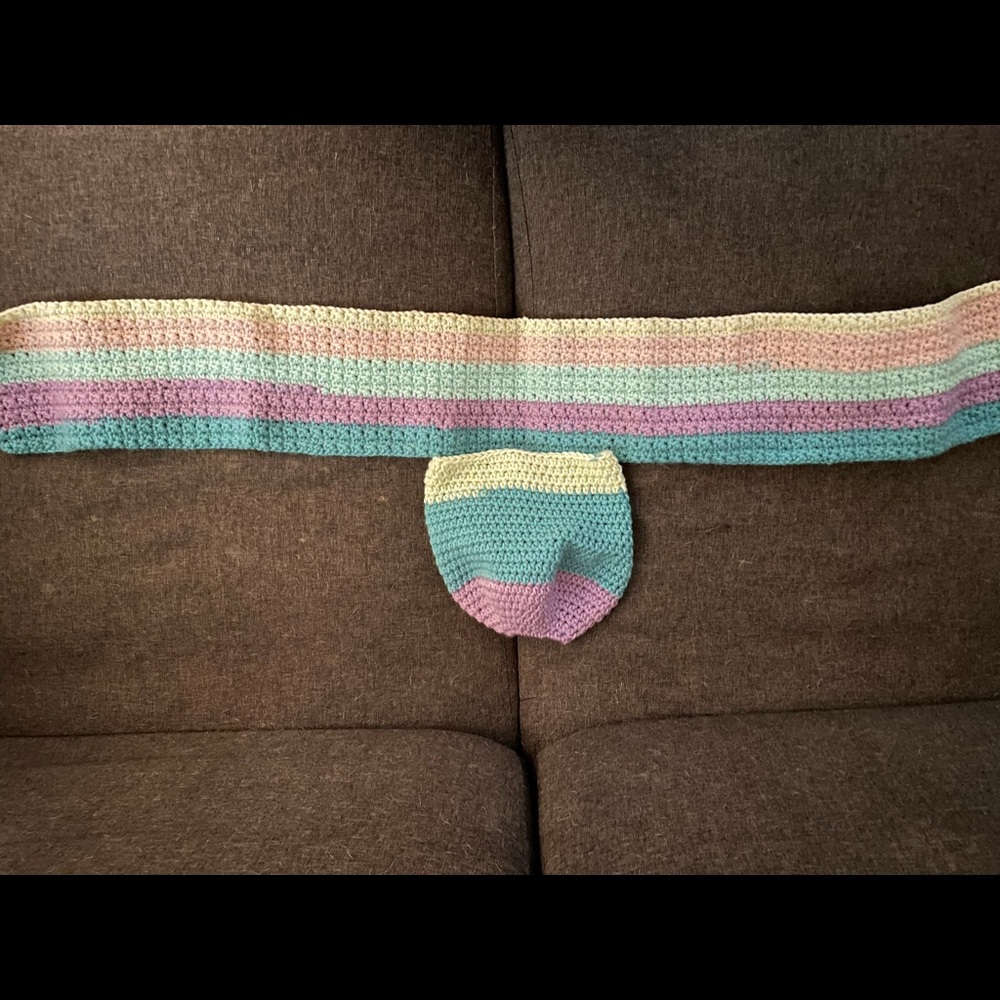 Ponytail hat and scarf combo